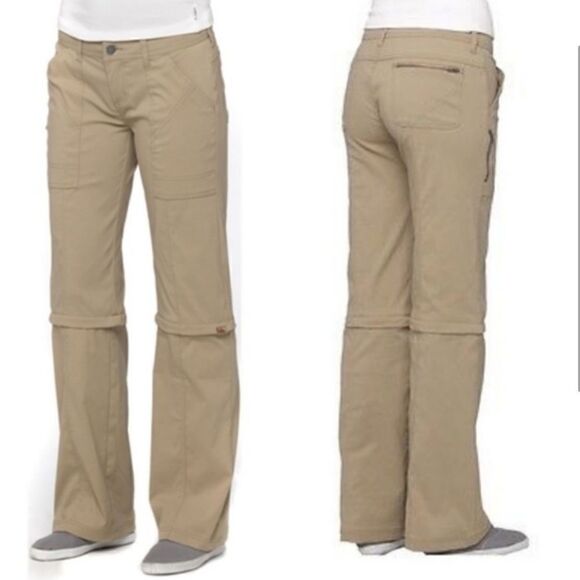 Prana Monarch Convertible Roll Up Leg Hiking Pants Tan 10 Short - Picture 15 of 15